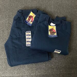 Vtg Fruit of Loom Men's 3XL Sweatpants Sweatshirt Lot‎ Blue Activewear 1997 NWT